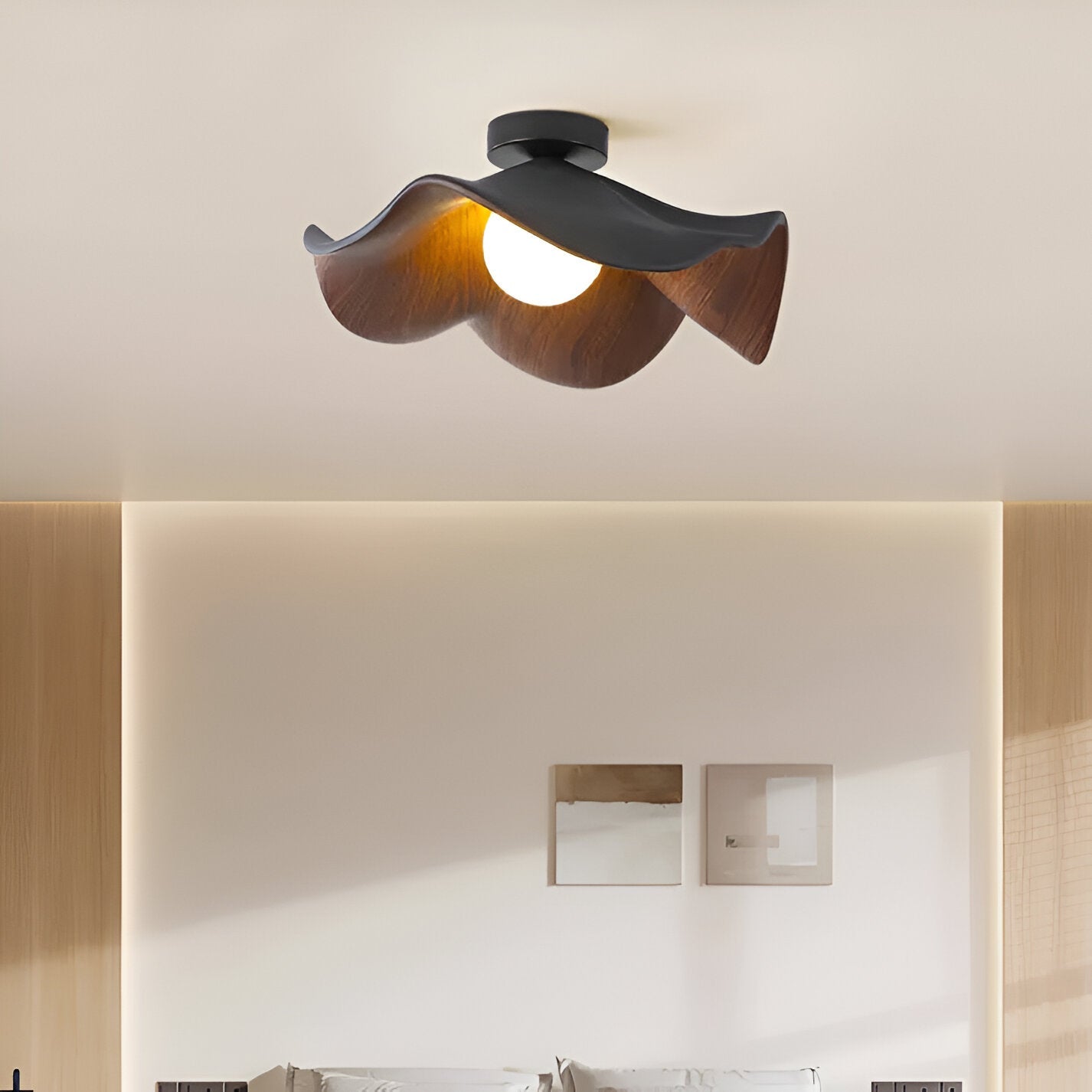 Nordisk Blomformad Taklampa i Resin – Modern Plafond för Inomhusbelysning
