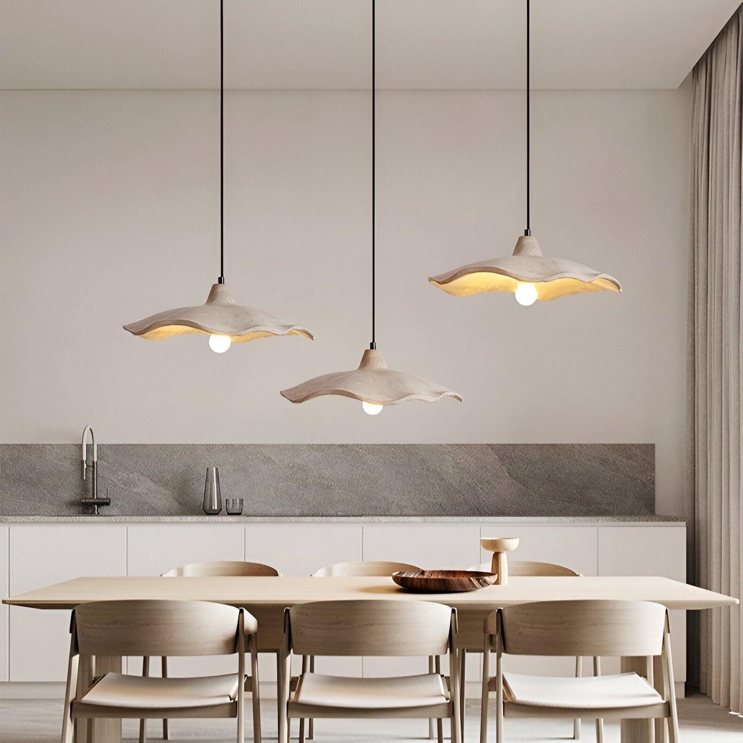 Nordisk cementpendel blomformad taklampa i wabi-sabi stil för hem och hotell