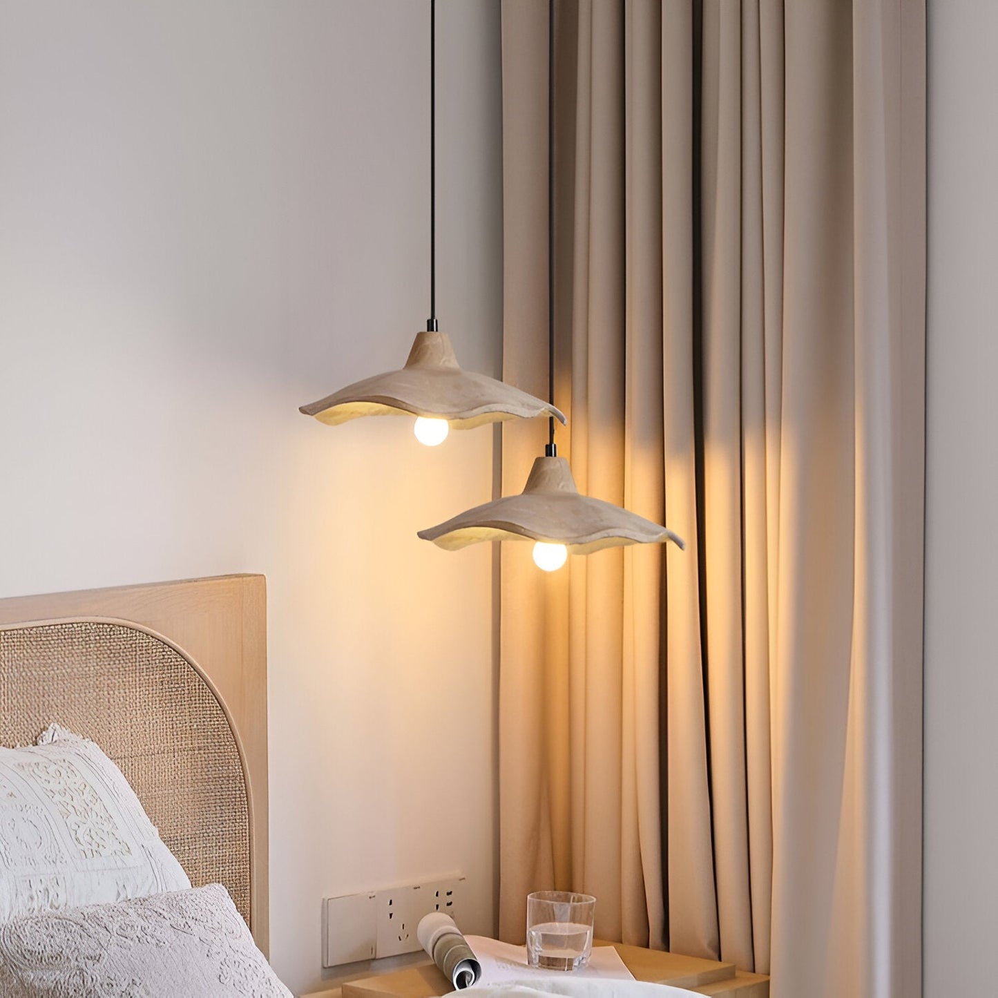 Nordisk cementpendel blomformad taklampa i wabi-sabi stil för hem och hotell
