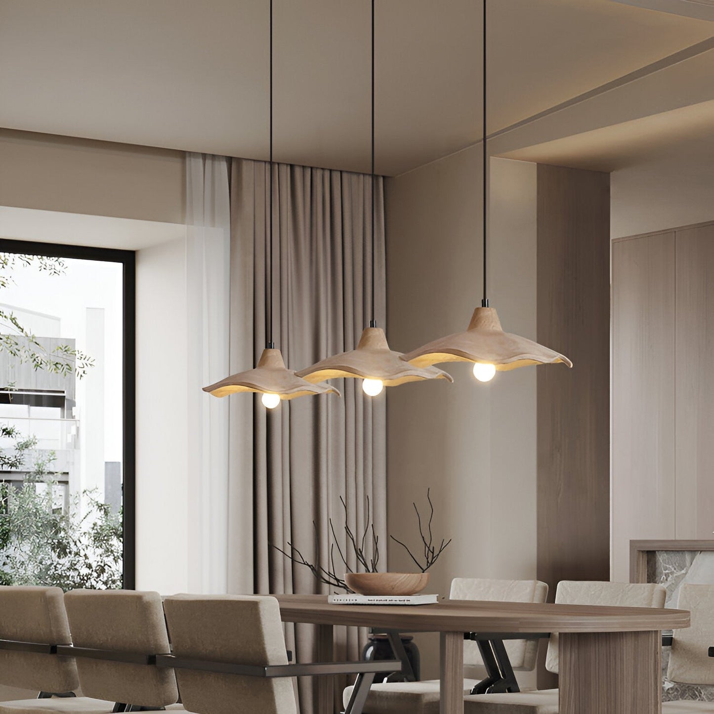 Nordisk cementpendel blomformad taklampa i wabi-sabi stil för hem och hotell