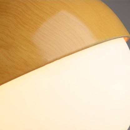 Modern taklampa i frostat glas och träfinish med justerbar höjd för kök matsal vardagsrum