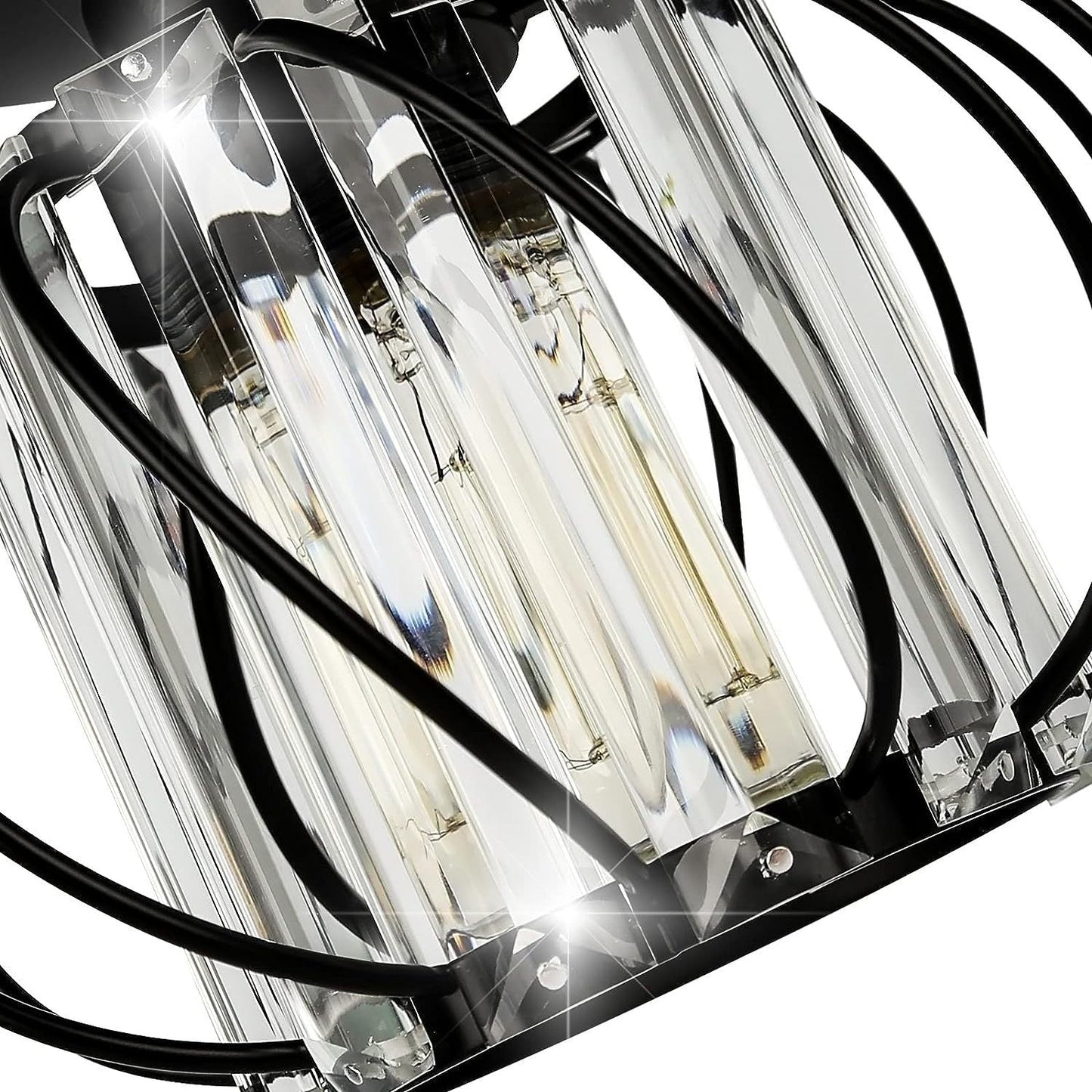 Retro Modern Taklampa i Metall – Lantern Plafond i Svart eller Guld med Akryldetaljer