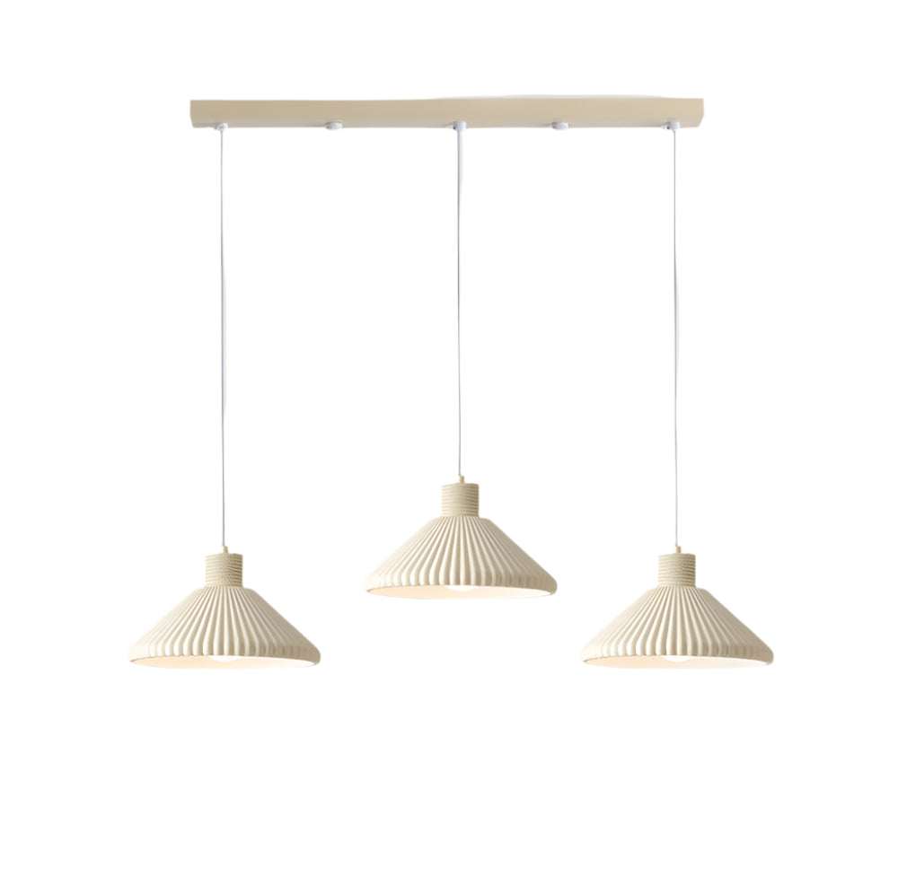 Nordisk plisserad pendellampa i resin – stilren design för hem och café