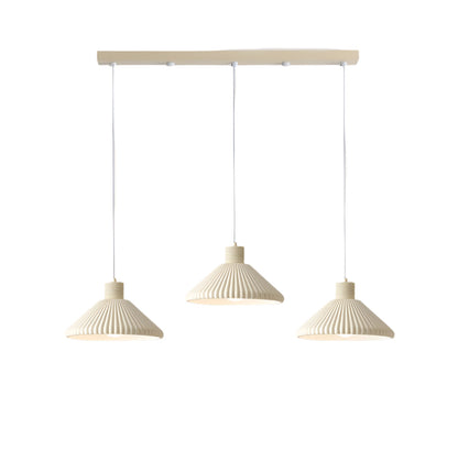 Nordisk plisserad pendellampa i resin – stilren design för hem och café