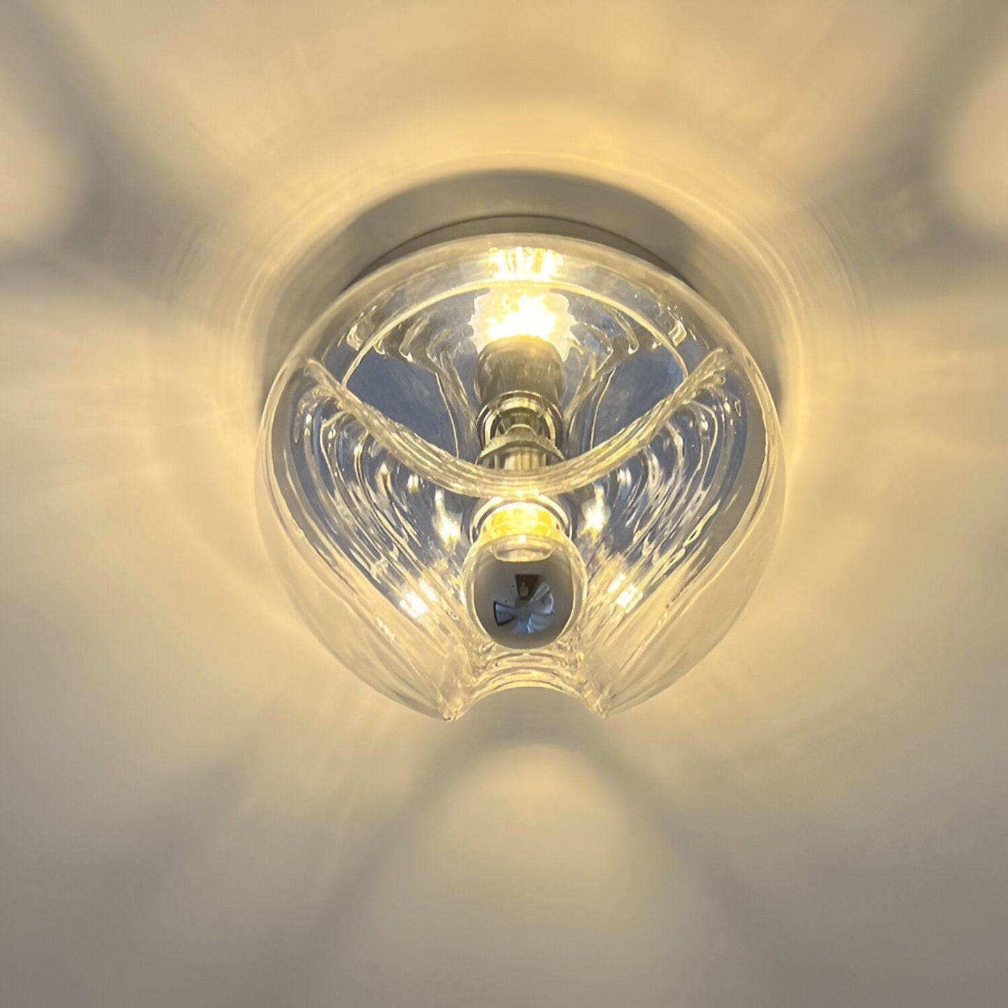 Bauhaus Taklampa i Fransk Vintage Stil – Mässingsfärgad Glasplafond för Kök, Sovrum och Matsal