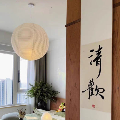 Japansk pendellampa med pappersskärm för vardagsrum sovrum matsal