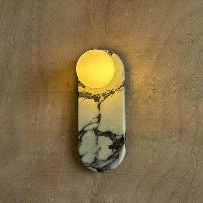 Modern vägglampa i marmor med runda glaskupor för vardagsrum sovrum hall