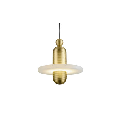 Modern alabaster taklampa i järn och marmorimitation med justerbar höjd