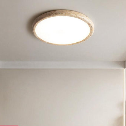 Travertin Taklampa i Japansk Wabi-Sabi Stil – Modern LED Plafond i Marmor för Inomhusbelysning