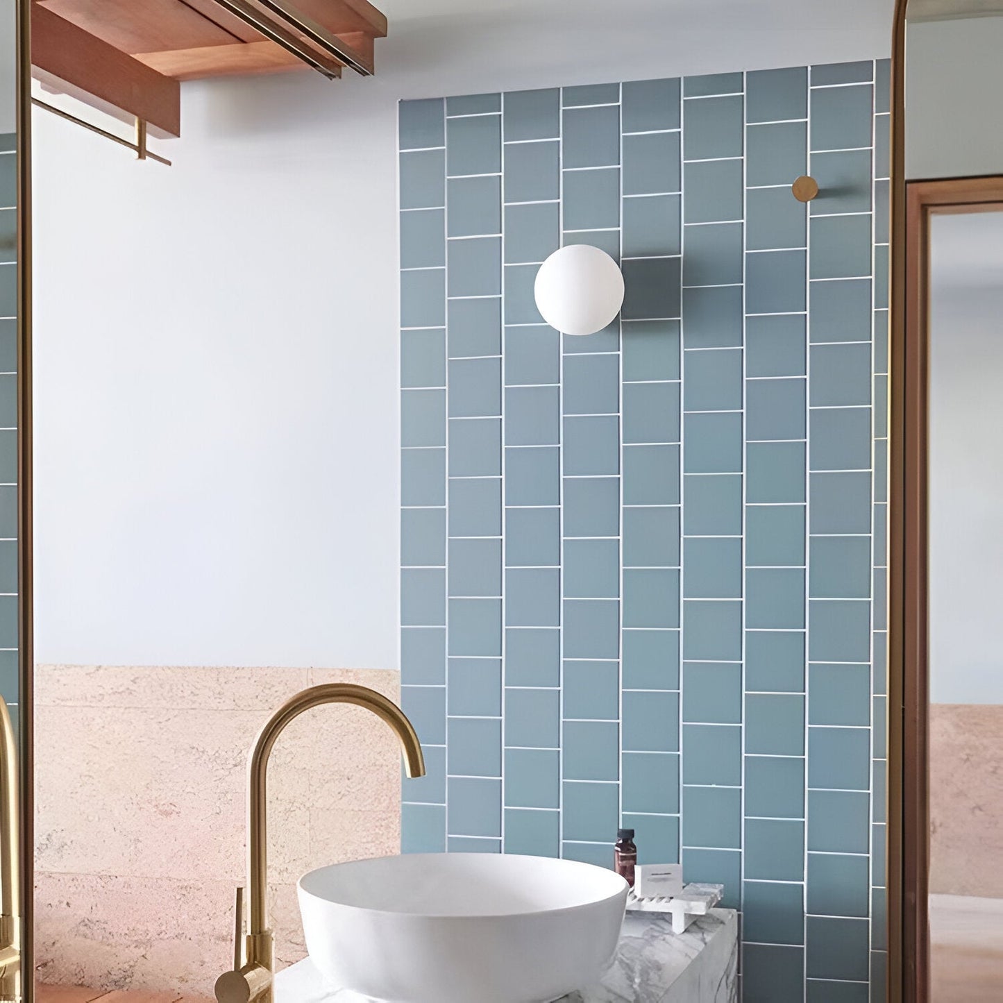 Minimalistisk glas vägglampa i sfärisk design för sovrum hall vardagsrum