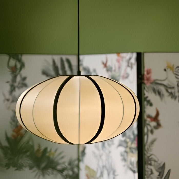 Japansk tyg pendellampa i vintage design för vardagsrum matsal sovrum