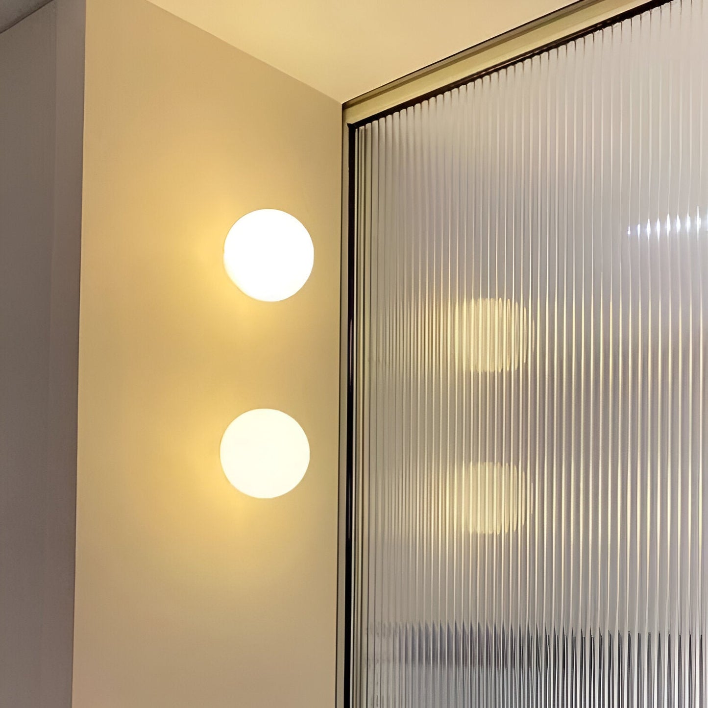 Minimalistisk glas vägglampa i sfärisk design för sovrum hall vardagsrum