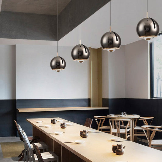 Nordisk justerbar LED pendellampa i aluminium för matsal sovrum och bar