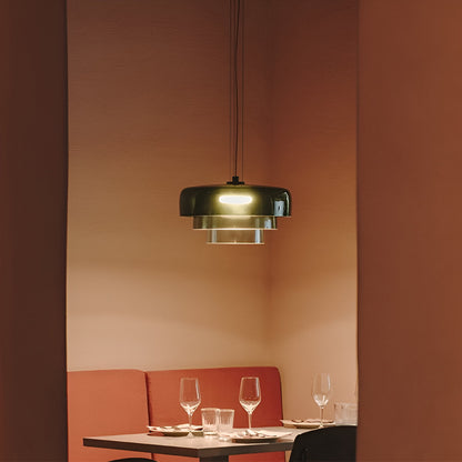 Nordisk färgad glaspendel med LED för matsal vardagsrum och bar