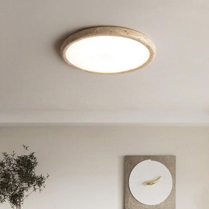 Travertin Taklampa i Japansk Wabi-Sabi Stil – Modern LED Plafond i Marmor för Inomhusbelysning