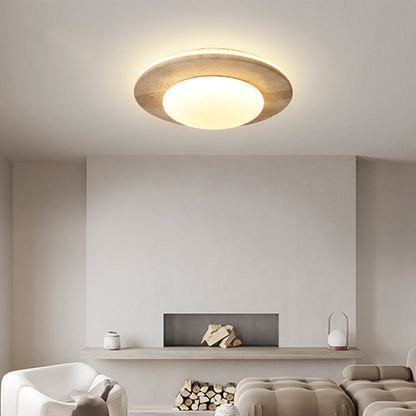 Travertin Taklampa i Nordisk Stil – Elegant LED Plafond med Marmorfinish för Inomhusbelysning