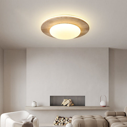 Travertin Taklampa i Nordisk Stil – Elegant LED Plafond med Marmorfinish för Inomhusbelysning