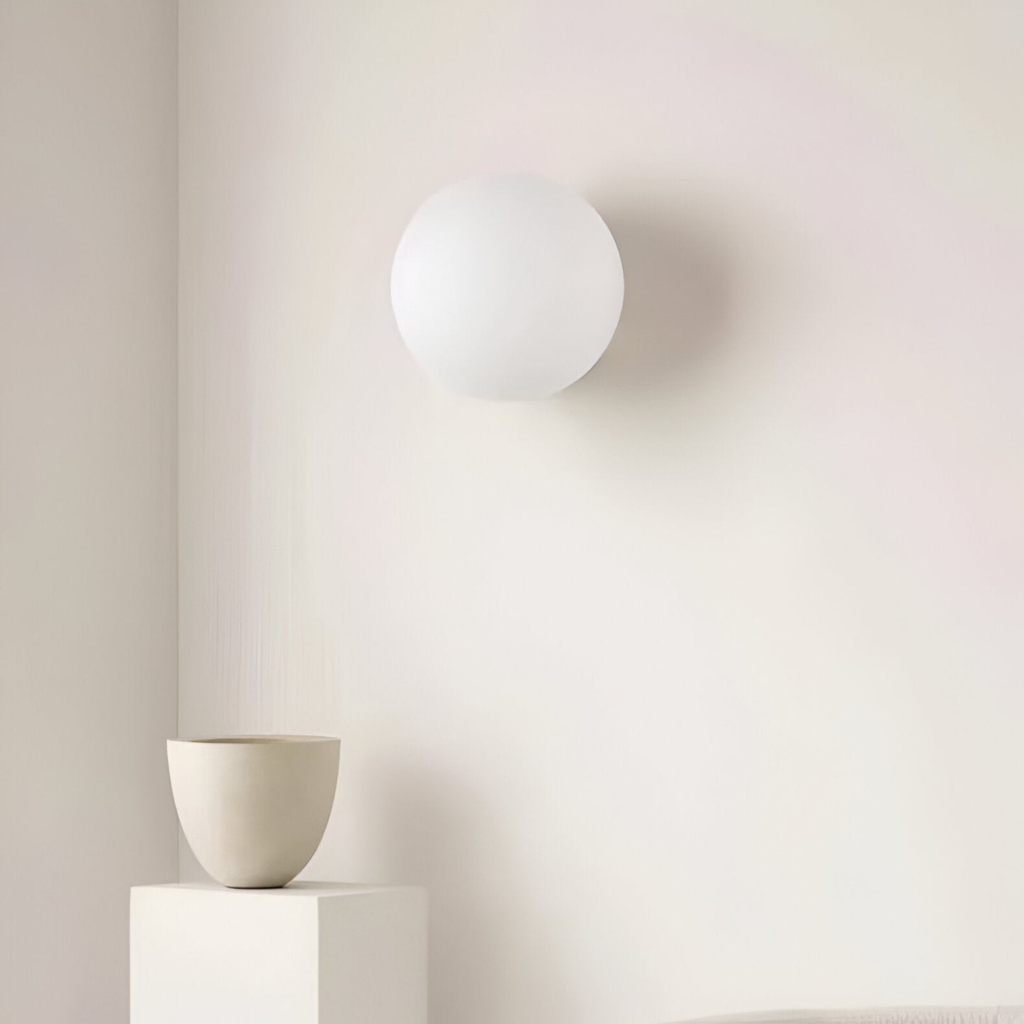 Minimalistisk glas vägglampa i sfärisk design för sovrum hall vardagsrum