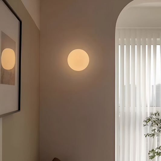 Minimalistisk glas vägglampa i sfärisk design för sovrum hall vardagsrum