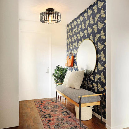 Industriell Taklampa i Metall – Birdcage Plafond i Modern Retrodesign för Matsal och Korridor