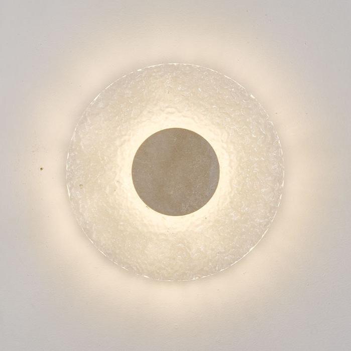 Modern cirkulär LED vägglampa i akryl och sten för sovrum hall vardagsrum