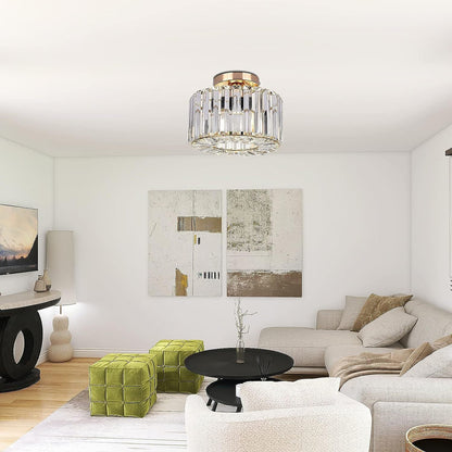 Elegant Kristall Taklampa – Modern Flush Mount Plafond för Inomhusbelysning