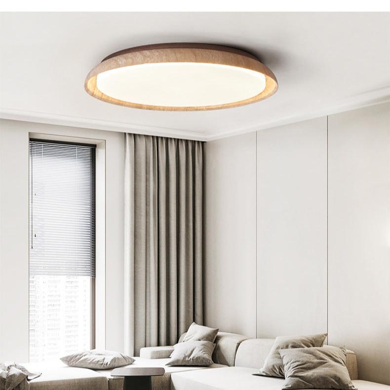 Travertin Taklampa i Japansk Wabi-Sabi Stil – Modern Retro Plafond i Marmor med Dimbart LED-ljus