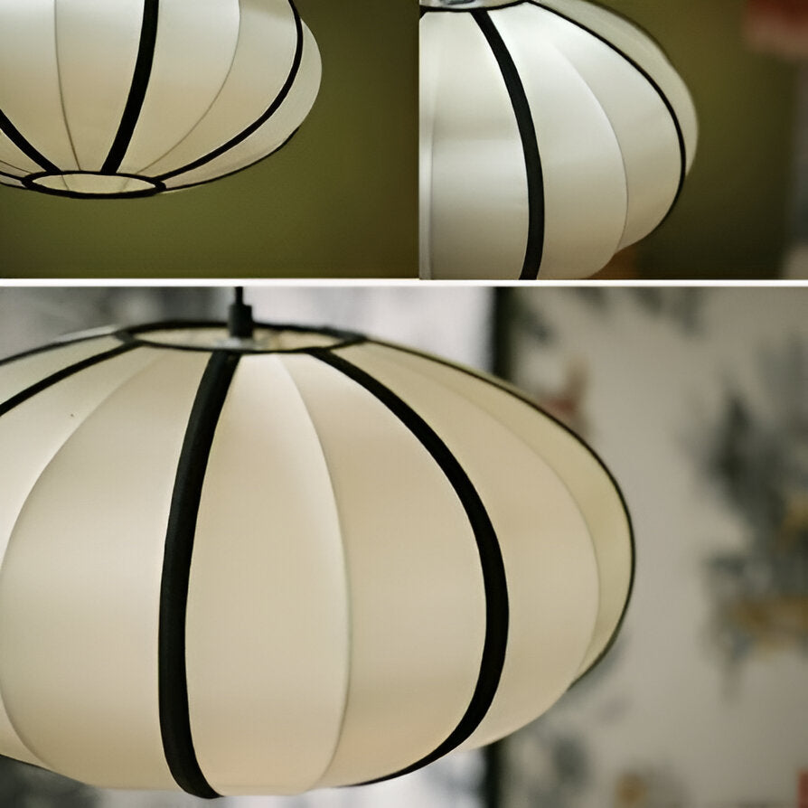 Japansk tyg pendellampa i vintage design för vardagsrum matsal sovrum