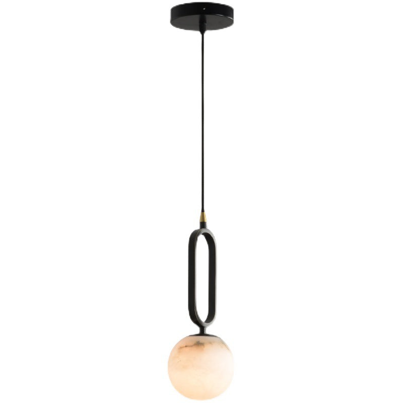 Alabaster pendellampa i oval ringdesign med dimbar LED för matsal vardagsrum och sovrum