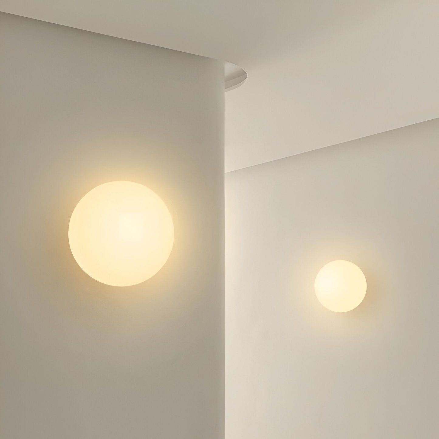 Minimalistisk glas vägglampa i sfärisk design för sovrum hall vardagsrum