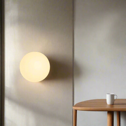 Minimalistisk glas vägglampa i sfärisk design för sovrum hall vardagsrum