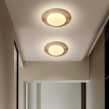 Travertin Taklampa i Nordisk Stil – Elegant LED Plafond med Marmorfinish för Inomhusbelysning