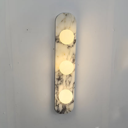 Modern vägglampa i marmor med runda glaskupor för vardagsrum sovrum hall