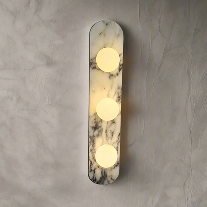 Modern vägglampa i marmor med runda glaskupor för vardagsrum sovrum hall