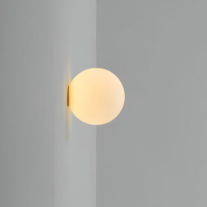 Minimalistisk glas vägglampa i sfärisk design för sovrum hall vardagsrum