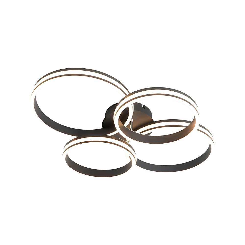 Modern smart LED taklampa med ringdesign för vardagsrum