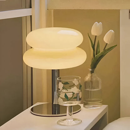 Färgglad glas bordslampa med varm LED belysning och modern design för vardagsrum sovrum och kontor