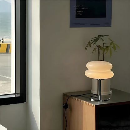 Färgglad glas bordslampa med varm LED belysning och modern design för vardagsrum sovrum och kontor