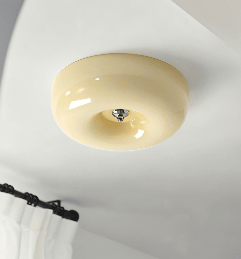 Rund taklampa med mjuk modern design och varm LED belysning för vardagsrum sovrum och hall