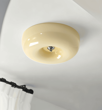 Rund taklampa med mjuk modern design och varm LED belysning för vardagsrum sovrum och hall