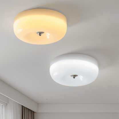 Rund taklampa med mjuk modern design och varm LED belysning för vardagsrum sovrum och hall