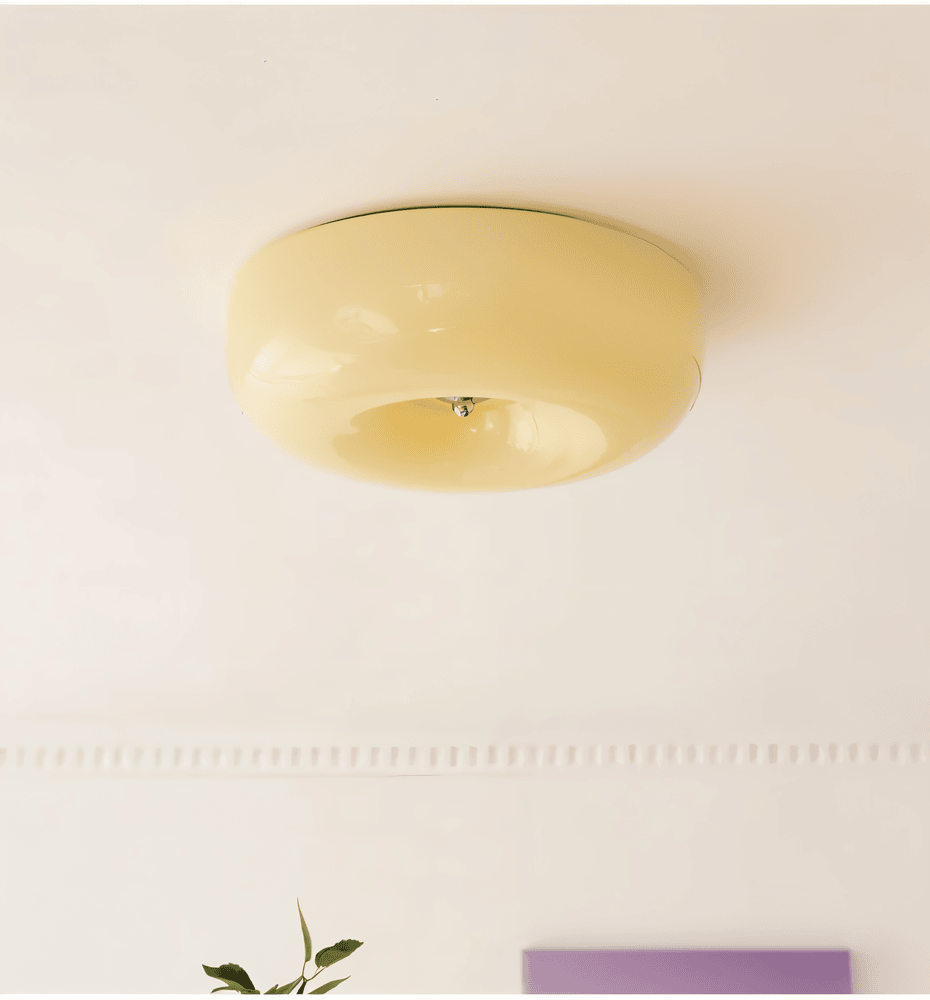 Rund taklampa med mjuk modern design och varm LED belysning för vardagsrum sovrum och hall