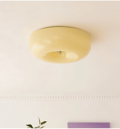 Rund taklampa med mjuk modern design och varm LED belysning för vardagsrum sovrum och hall