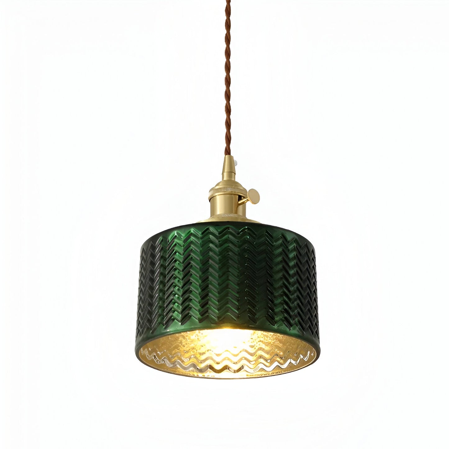 Grön glas pendellampa med nordisk design och mjukt ljus för kök vardagsrum och sovrum