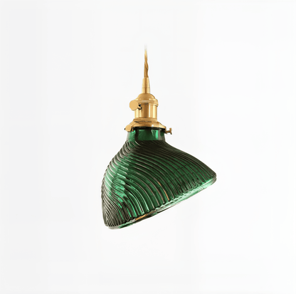 Grön glas pendellampa med nordisk design och mjukt ljus för kök vardagsrum och sovrum