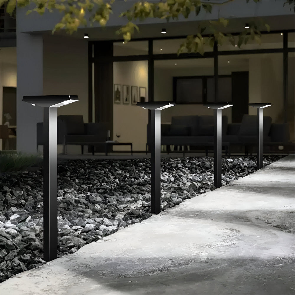 4-pack Solcellsdriven trädgårdslampa med T-formad design för gångvägar uteplats och uppfart