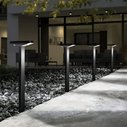 4-pack Solcellsdriven trädgårdslampa med T-formad design för gångvägar uteplats och uppfart