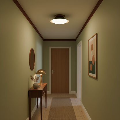Modern taklampa i metall med retrodesign – LED plafond i mid-century stil för vardagsrum, sovrum och hall
