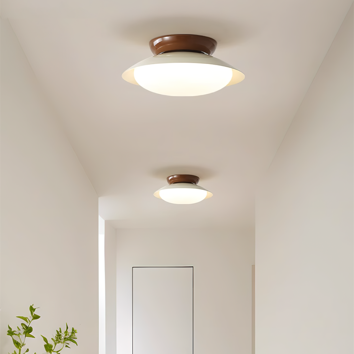 Modern taklampa i metall med retrodesign – LED plafond i mid-century stil för vardagsrum, sovrum och hall
