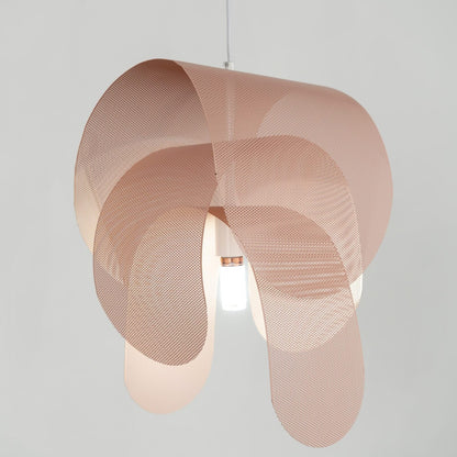 Modern perforerad metallpendel i rosa för kök matsal vardagsrum och sovrum